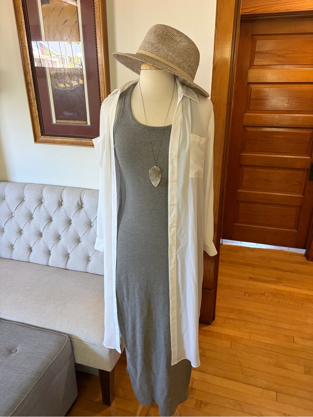 New York & Company White Lightweight Duster